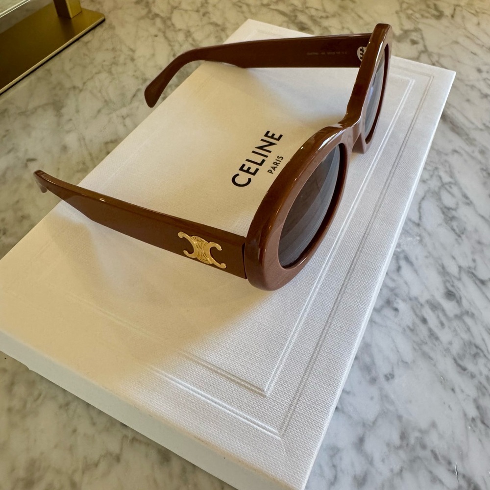 Celine Triomphe Oval Brown Sunglasses